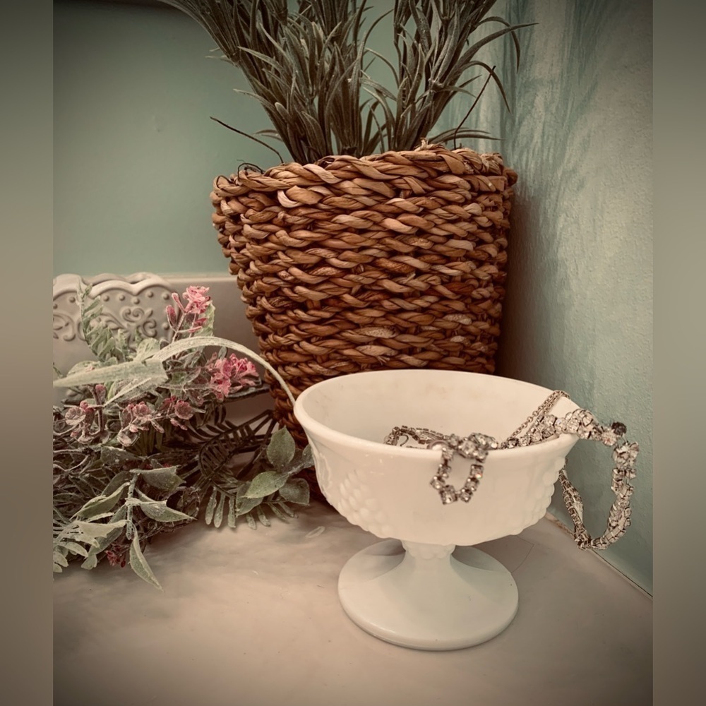 Colonial Harvest Compote Milk Glass Dish